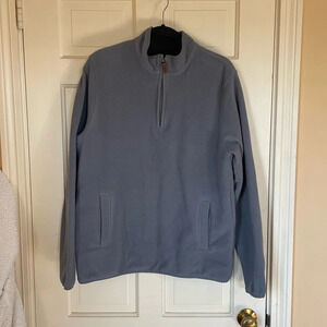 Nordstrom Men’s Shop Size Large Gray  Fleece 1/4 Zip Pullover Pockets